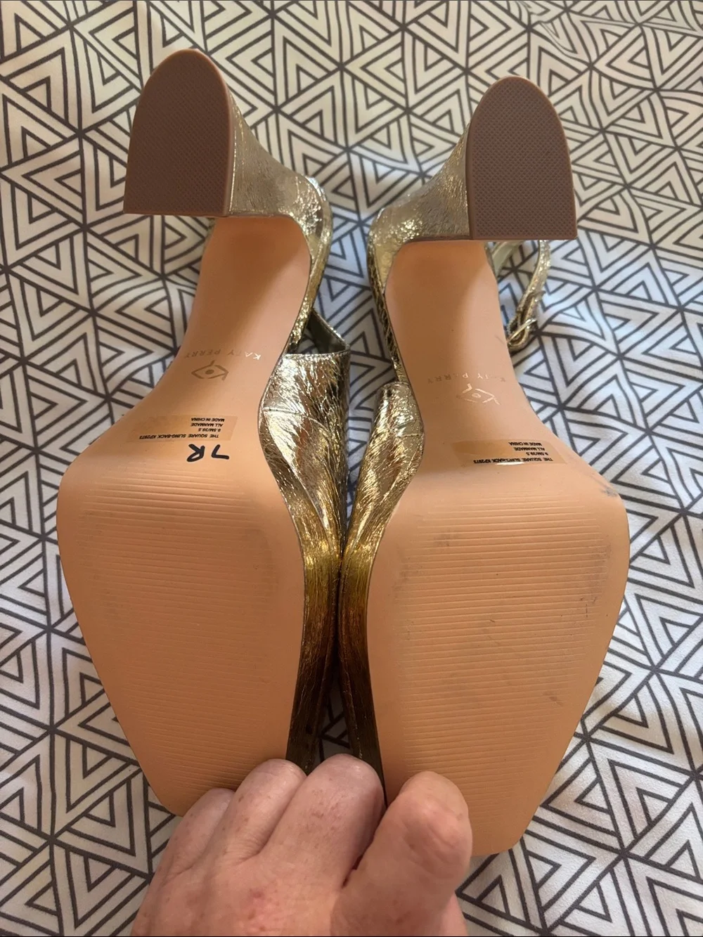 Katy Perry Gold Metallic Platform Slingback Pumps